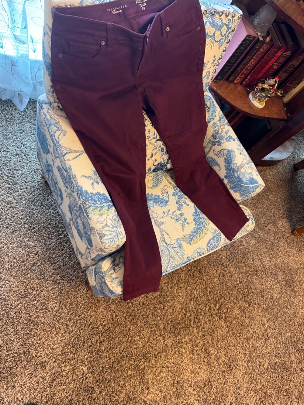 The Limited Women's Burgundy Skinny Jeans